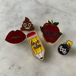 Miscellaneous Enamel Pins - Teacher / School Theme (5 pins)